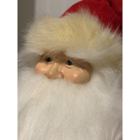 Vintage Santa with His Fur Rimmed Coat Hat And Fur Boots in Sleigh 15” - Picture 5 of 8